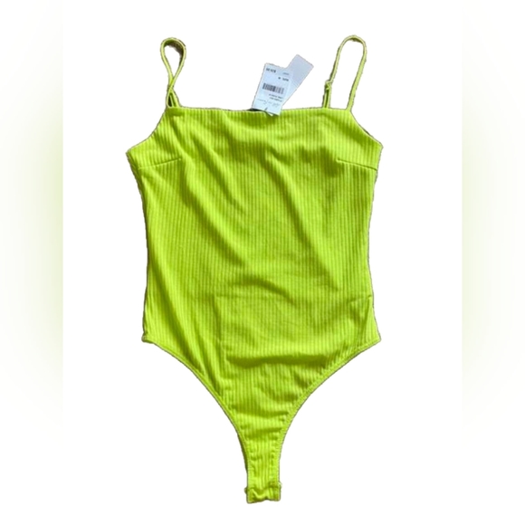 Neon Yellow/Green Bodysuit Size Small All in Favor - Picture 4 of 11